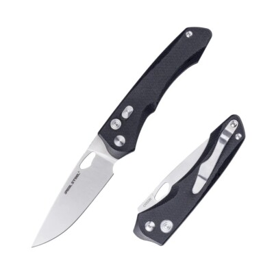 Real Steel Griffin Pro Folding Knife Black G10 Handle 14C28N Plain Edge 7131BS