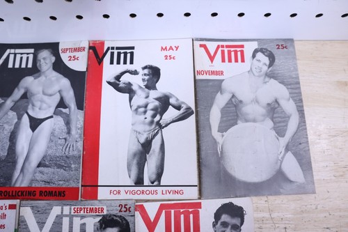 Nice Lot x7 VIM 1955 1956 Male Beefcake Magazine Vintage Gay Interest Magazines - Picture 3 of 8