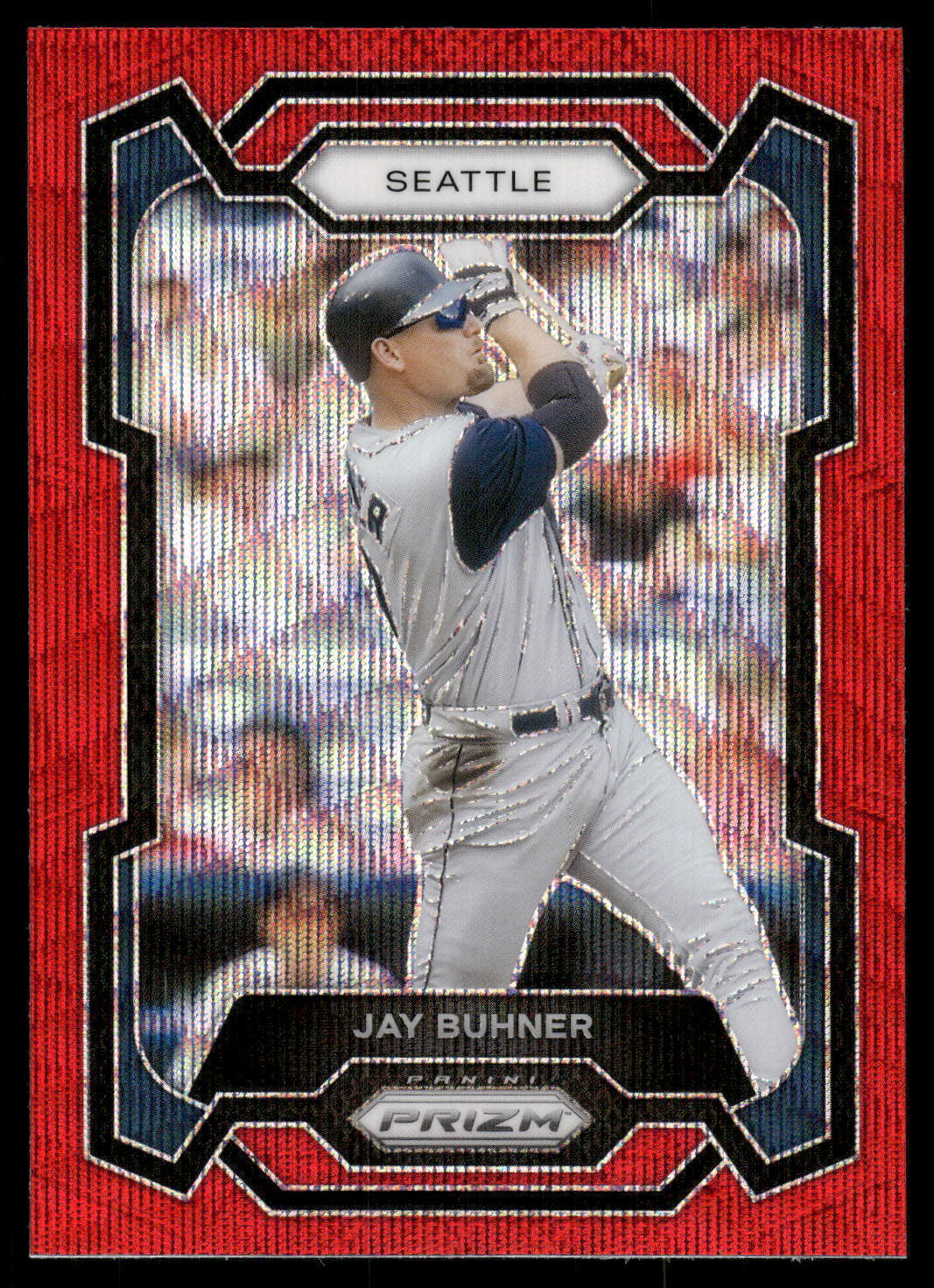 2024 Panini Prizm Baseball JAY BUHNER RED ICE PRIZM #138 SEATTLE