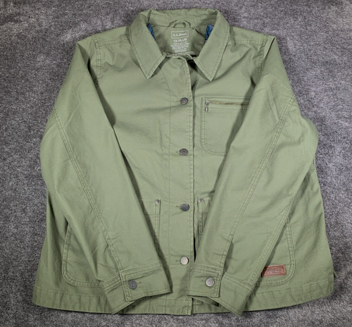 L.L. Bean Jacket Women’s 1X Plus Chore Button-Up Lined Canvas Green