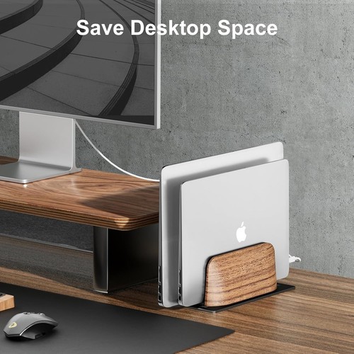 Handcrafted Adjustable Laptop Holder - Dual Slot for Ultimate Desk Organization - Picture 4 of 8
