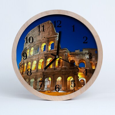 Tulup Holzuhr 25fi cm Wanduhr Küchenuhr - Colosseum Architektur