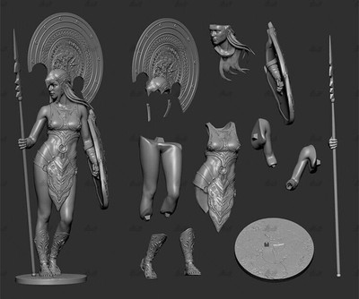 Anime Enyo Goddess 1/6 Figures Unpainted GK Model 3D Print Blank Resin Kit 38cmH