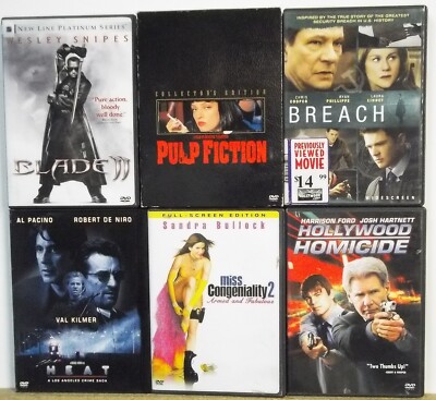 ACTION ADVENTURE DRAMA DVD movies Lot #M729 FREE US S/H Ford Bullock  DeNiro