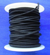 25 ft" Cloth Push Back "TINNED" Guitar Wire Black 22 ga On Spool