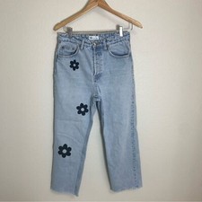 ZARA STRAIGHT JEANS zara with hand painted ornaments/ flowers