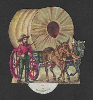 c1880s N143 Honest Tobacco Card - Buffalo Bill Wild West Show - #C Cowboy  Wagon