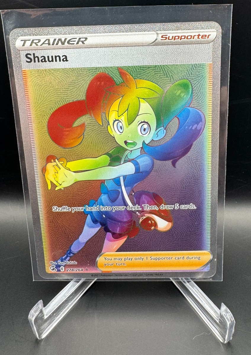 shauna rainbow pokemon card value Sannah (Shauna) 278/264 Shiny Rainbow Trainer - Myboost X Epée et Bouclier  8 - Poing de Fusion main image 1