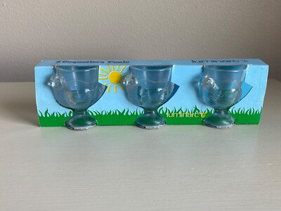 Vintage Luminarc Coquetiers Poule Chicken Figure Egg Cup (s) New 3