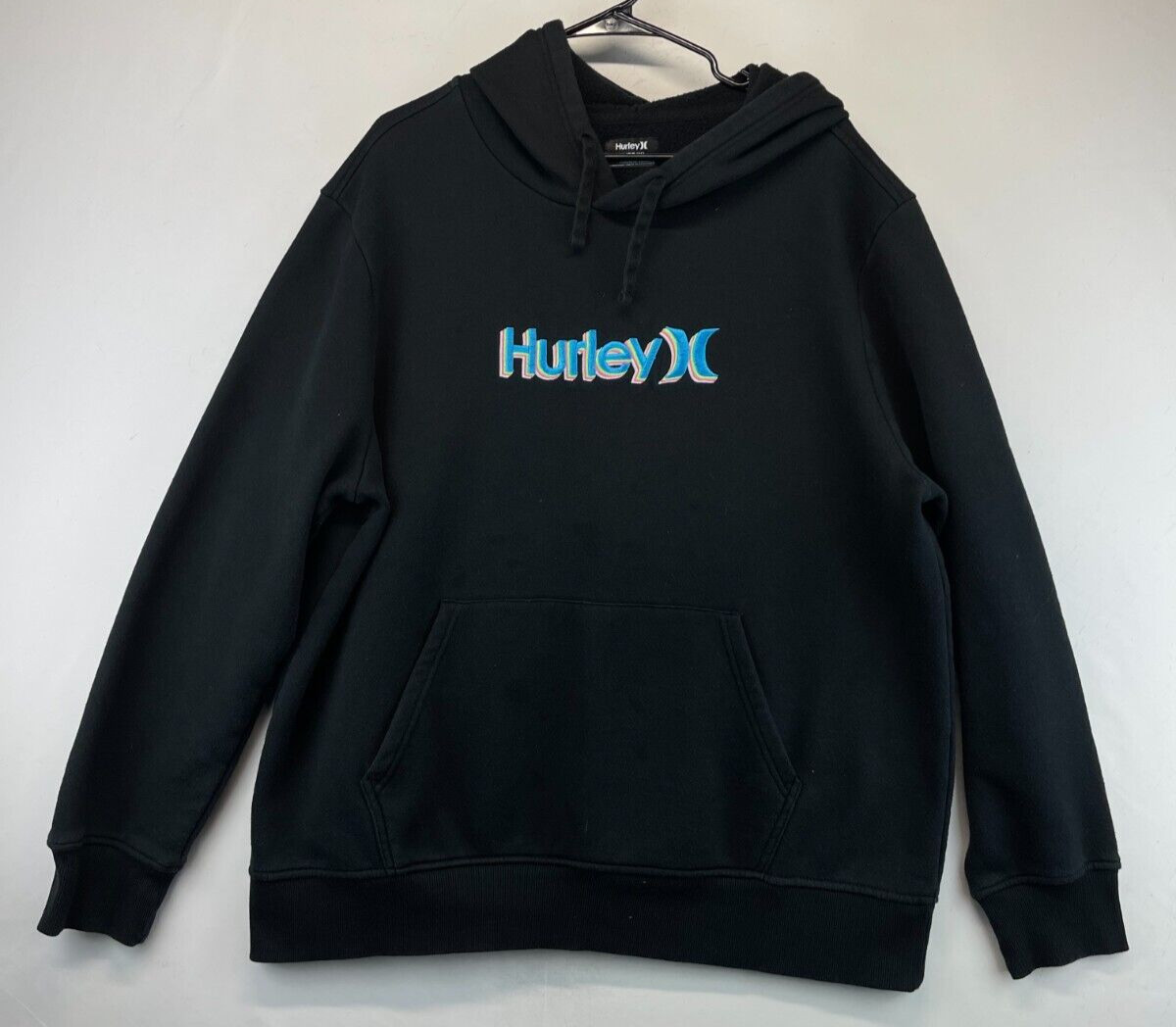 Hurley Pullover Hoodie - Mens Size XL - Black - Stained (2868)