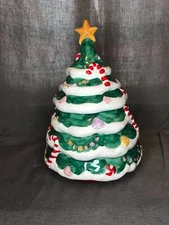 Vintage Christmas Tree Cookie Jar MCE Sausalito CA Signed Collectible Holiday 