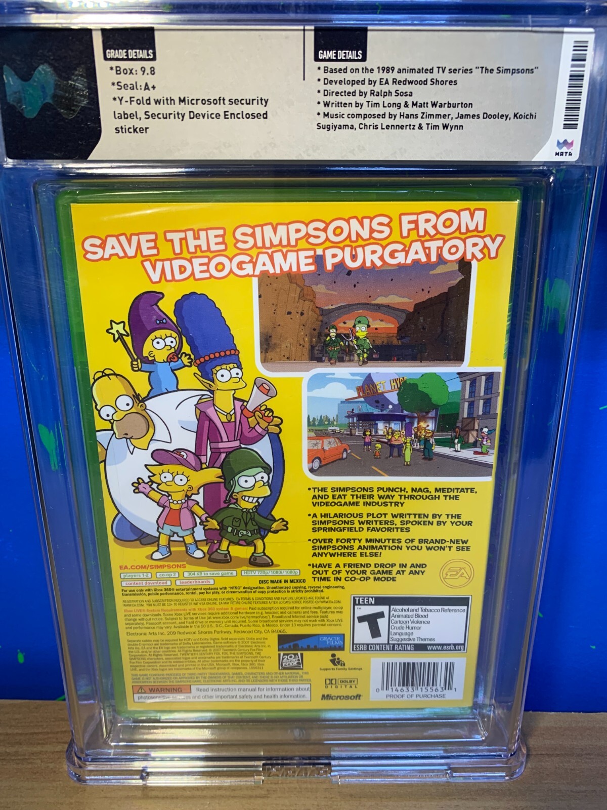 The Simpsons Game 9.8 A+ WATA Graded Xbox 360 Sealed Top POP