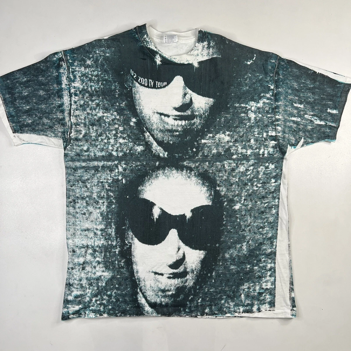 Vintage 90s U2 Zoo Tv Tour Concert Band Tee Shirt All Over Print Size XXL Vintage 90s U2 Zoo Tv Tour Concert Band Tee Shirt All Over Print Size XXL