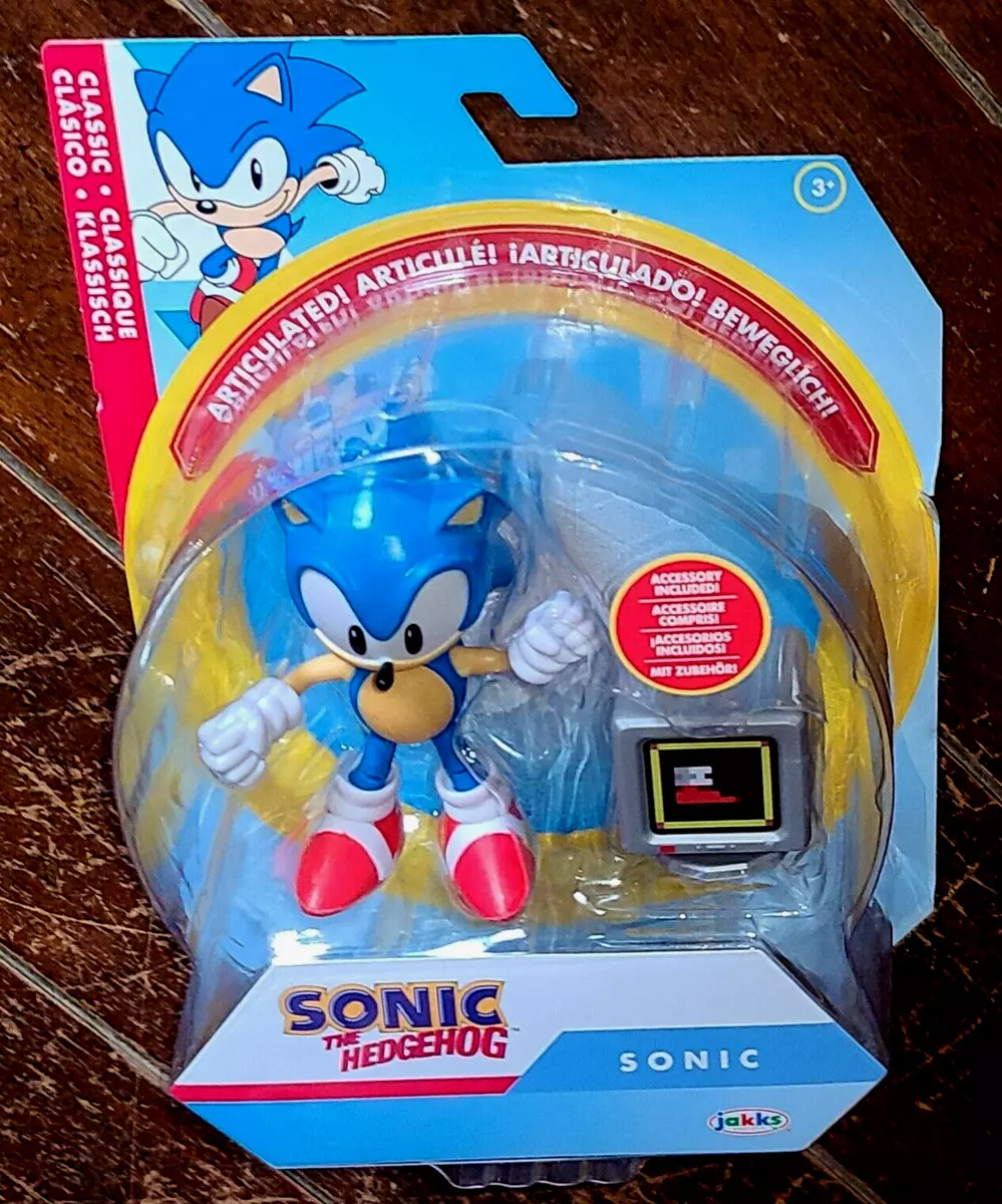 Sonic with Monitor - Classic Sonic The Hedgehog 4 Articulated Figure Jakks  Pac.