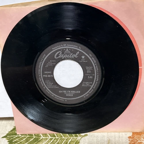 PROMO 45 Mono/Stereo Wings Maybe I’m Amazed Beatles Capitol Pro-8570/SPRO-8571