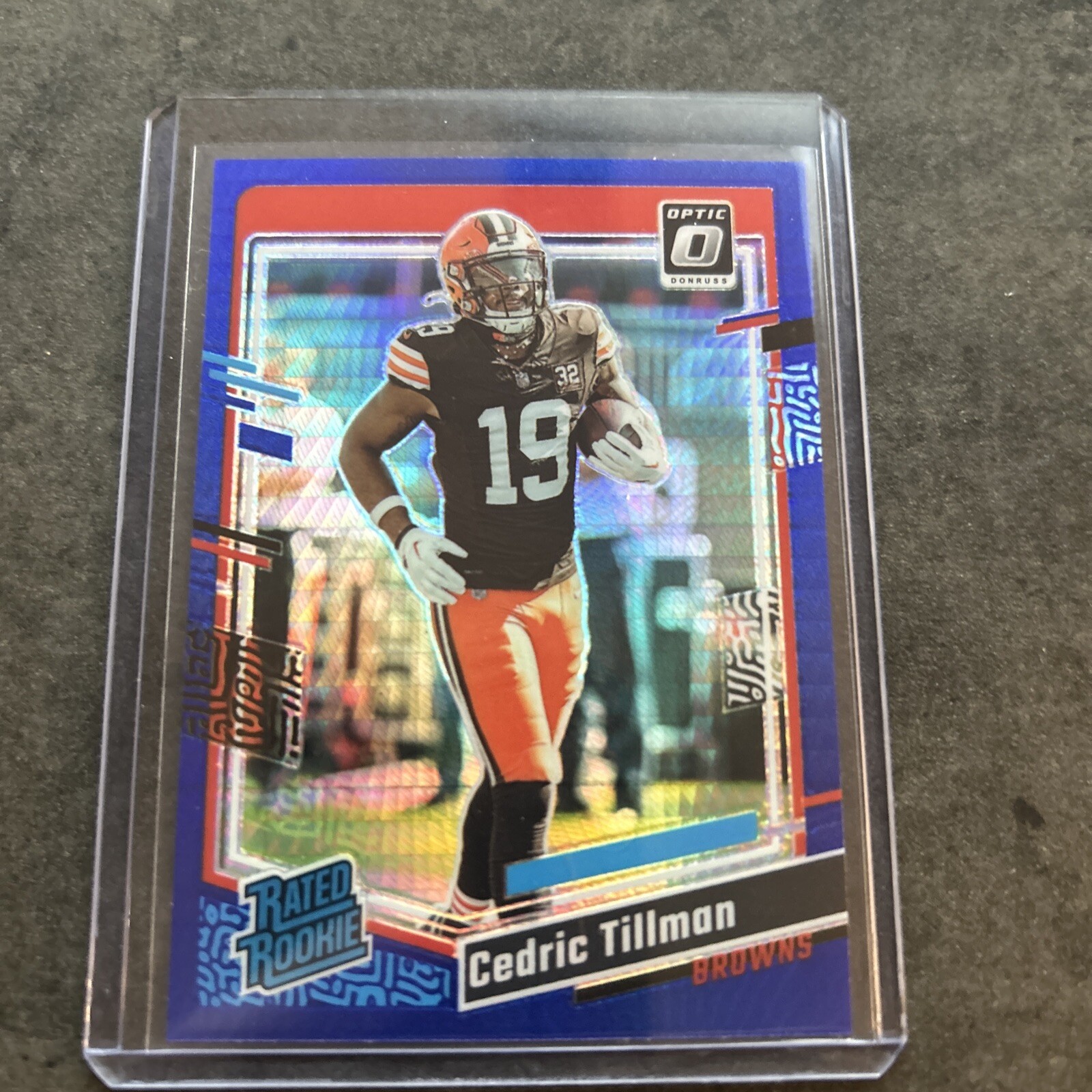 Cedric Tillman 2023 Donruss Optic Blue Hyper Prizm #224 RC