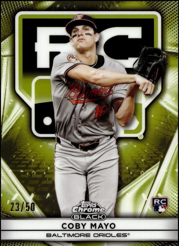 2025 Topps Chrome Black - Rookie Design Variations Coby Mayo #24 Gold ...