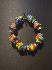 8 Millefiori glass trade beads -  (B1148) Handmade Rare - 20x15mm