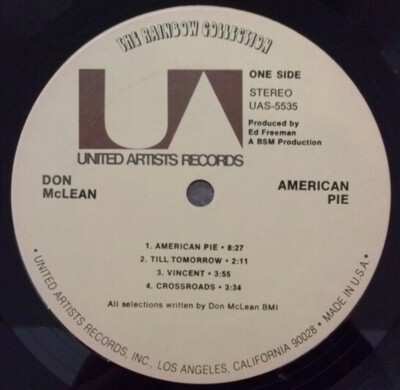 Don McLean American Pie UK(英)盤 LP Stereo Amazon.com: American Pie[LP]: CDs & Vinyl