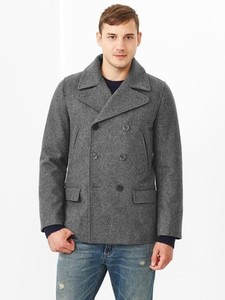 GAP Mens Classic Wool Peacoat Pea Coat