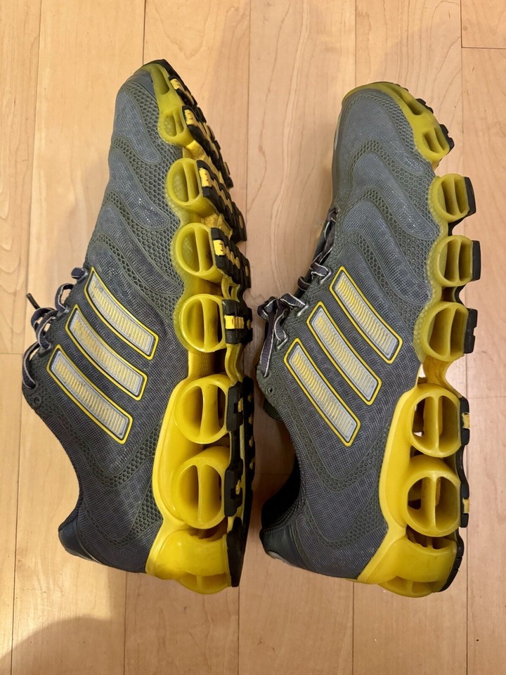 Adidas Bounce Grey And Yellow running shoes size 13 eBay