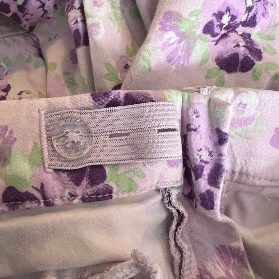 Pantalones Janie and Jack Niñas Rosa Púrpura Floral Volantes Dobladillo Talla 8 Cintura Ajustable Foto 3 de 4