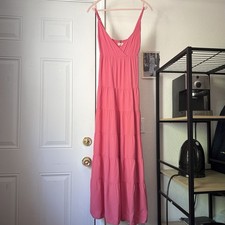 NWOT FARM RIO pink viscose tiered sleeveless maxi dress
