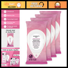 Gentle Feminine Wipes, Simply Sensitive, 32 Count, 4 Pack - pH Balanced, Hypoall