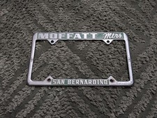 Rare Moffatt Motors Volkswagen Vw San Bernardino California License Plate Frame