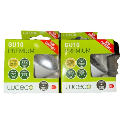 Luceco LED GU10 Lampen EcoBlister Leuchtmittel Strahler dimmbar 5KWh 350 Lumen - x 2