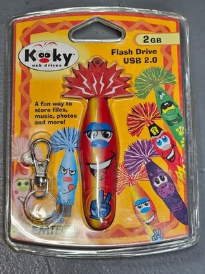 Emtec Kooky Wave 4, USB 2.0 Collectible Flash Drive 2 GB Red New in Package