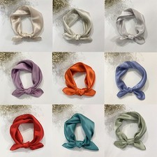 Silk Scarf Towel Women's Simple Temperamental 53cm Pure Color Thin Small Square