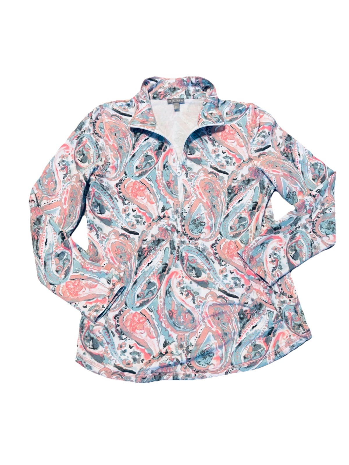 Talbots MOCKNECK HALF ZIP PULLOVER - WATERCOLOR P… - image 5