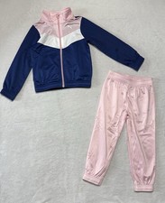 Puma Track Jacket Pants Set Girls 5 Athletic Zip NWOT 2 Piece Outfit Pink Blue
