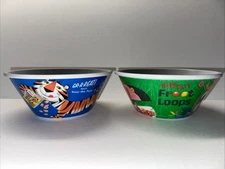 2-Kelloggs 100th Anniversary Promotional Cereal Bowls Fruit Loops/Frosted Flakes