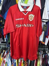 VINTAGE MANCHESTER UNITED ENGLAND 1997/2000 CL HOME FOOTBALL SHIRT JERSEY UMBRO