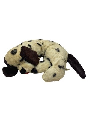 Vtg Stuffed Plush Dalmatian Dog Brown Eyes Tongue Master Industries Laying 1950s