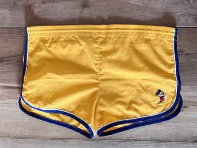 VTG 80s Walt Disney Character Apparel Yellow Blue Mickey Mouse Shorts SEE DIM