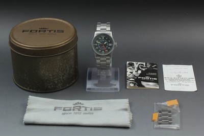 FORTIS Flieger 620.10.46 Automatic Black Men's Date Watch 34mm