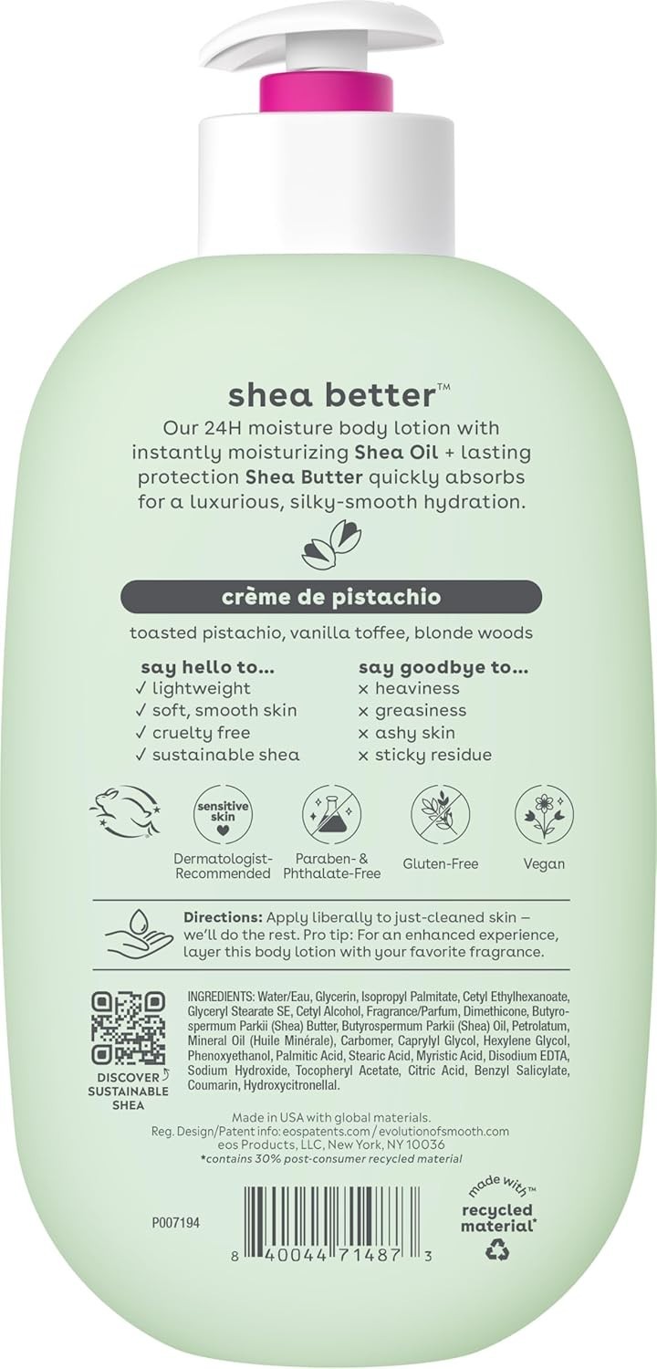Shea Better Body Lotion- Cr&egrave;me de Pistachio, 24-Hour Moisture Skin Care