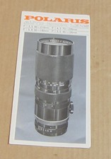 Polaris Auto Zoom Lens Instructions & Specifications