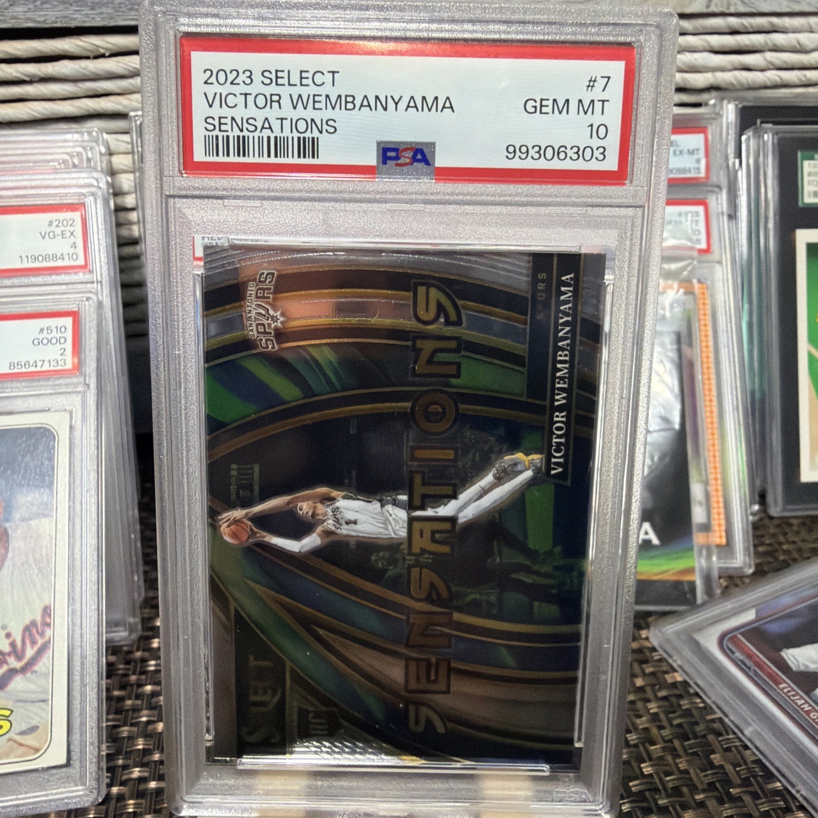 Victor Wembanyama 2023-24 Panini Select RC Rookie Sensations #7 Wemby PSA 10