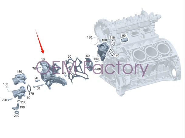 2762000801 Bomba de agua OEM para Mercedes-Benz CLS400 E400 GL450 GLE400 GLE550E 3.0 Foto 2 de 4