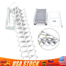 Escalera Ático Plegable Blanca Montada en la Pared Escalera Plegable Loft Escaleras 12 Escalones