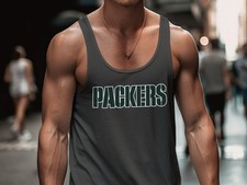 Men's Black Tank-Top Favorite Football Team, Mens Sports Fan Shirt S-2xl