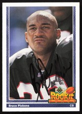 Bruce Pickens Signed 1991 Upper Deck Rookie Card #649 Atlanta Falcons. rookie card picture