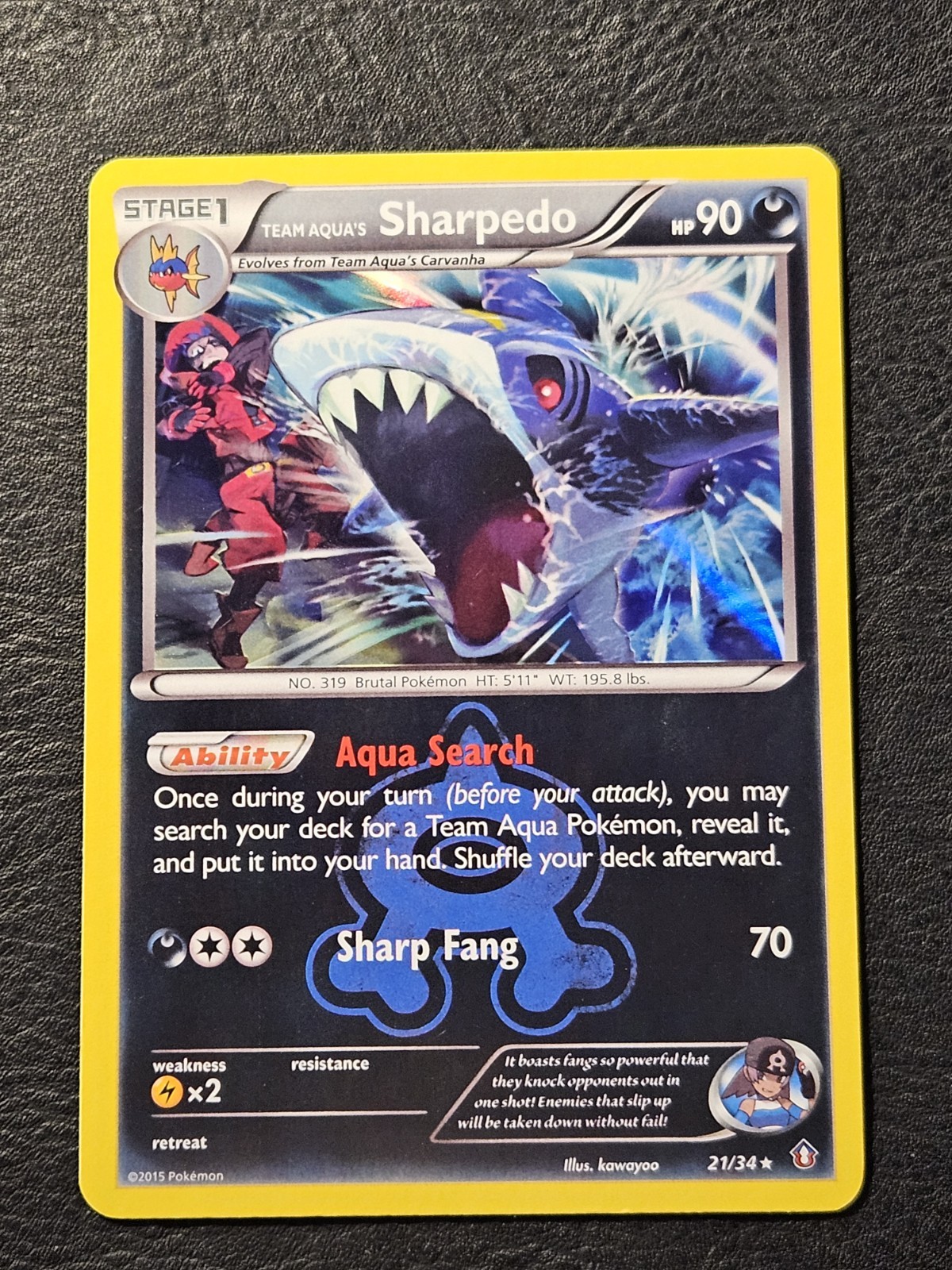 Team Aqua's Sharpedo 21/34 Double Crisis Holo