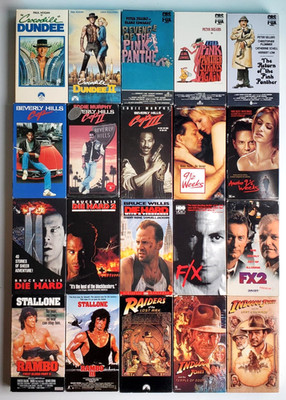 VHS Lot (20) Franchises Action, Comedy: Beverly Hills Cop, Die Hard, Rambo*