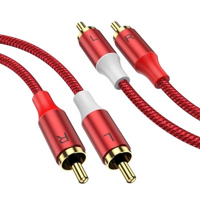 Cinch Kabel 3m Stereo Audiokabel vergoldet geflochten Nylon Heimkino
