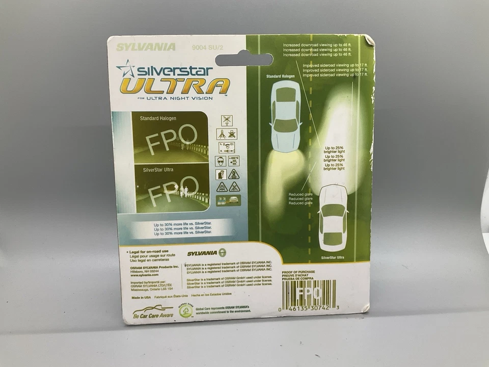 Paquete de 2 bombillas halógenas para faros SYLVANIA 9004 ST/2 SilverStar luz blanca brillante Foto 2 de 2
